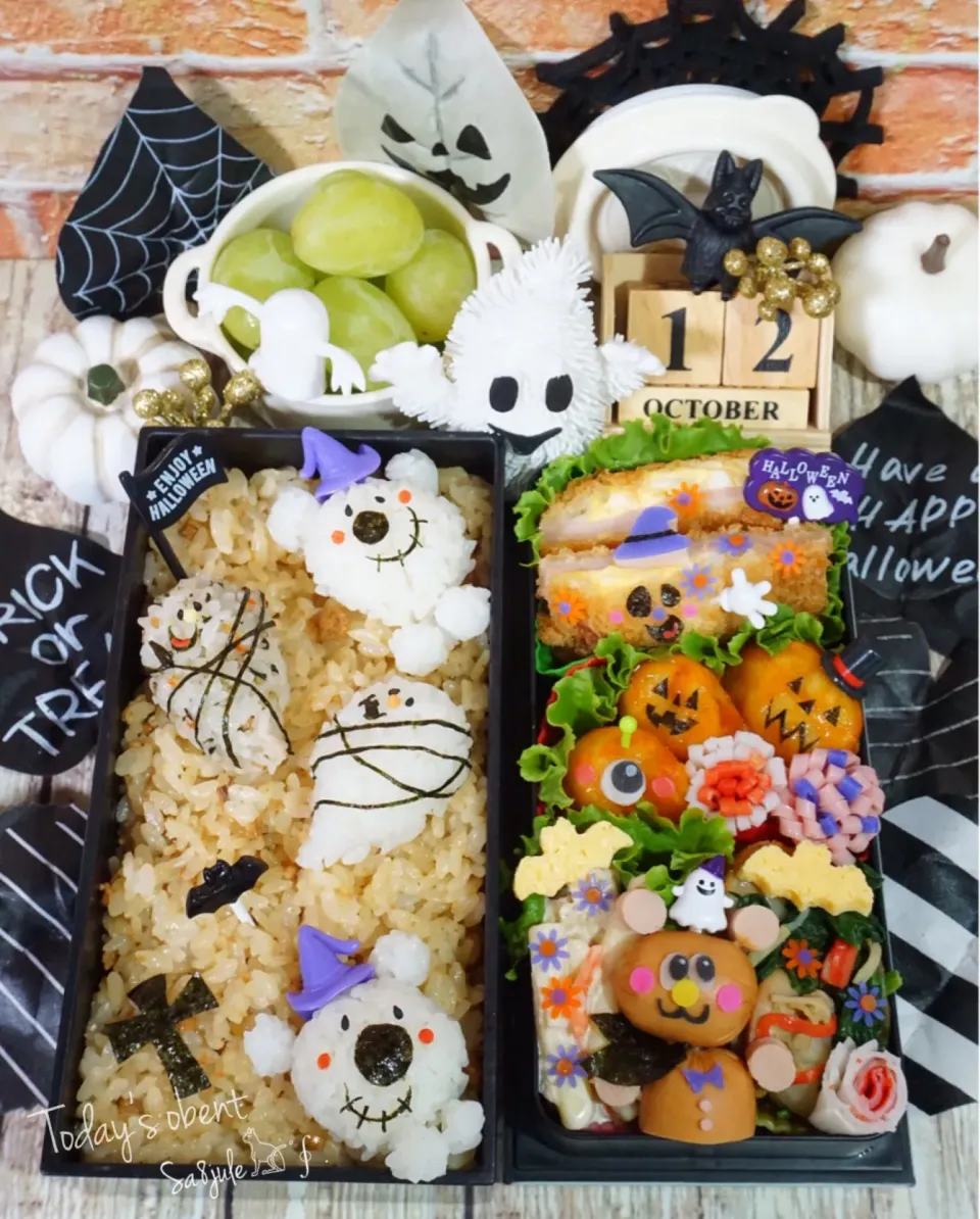 Halloweenモノトーンお弁当👻|La-Jule Sa8さん