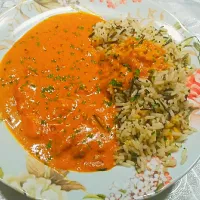 Snapdishの料理写真:Butter chicken with rice (バターチキン)|Wajihさん