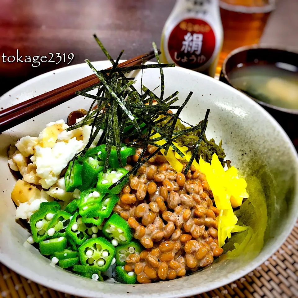 ねばり丼🍚✨|とかげ2319さん