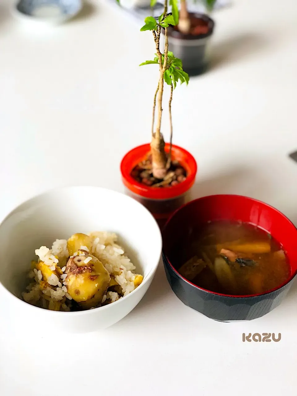 甘酒入り栗ご飯と鯖缶味噌汁|かずきっちんさん