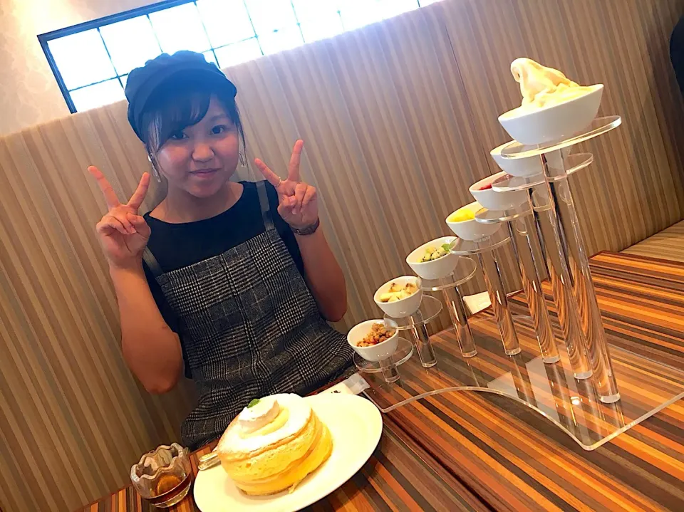 Snapdishの料理写真:ちゃむとパンケーキトッピング７種|ちゃむさん