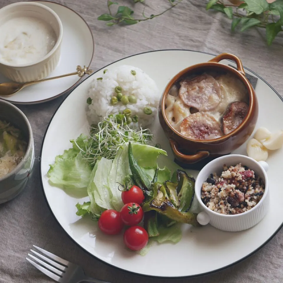 ベジタリアンプレート🌿  Vegetarian lunch plate|まちまちこさん