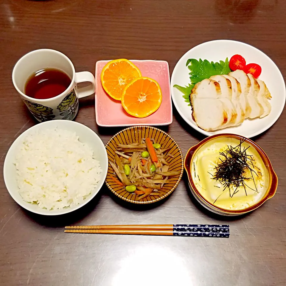 Snapdishの料理写真:鶏むね肉の塩麹焼きの夜ご飯♡|Mami.Nさん