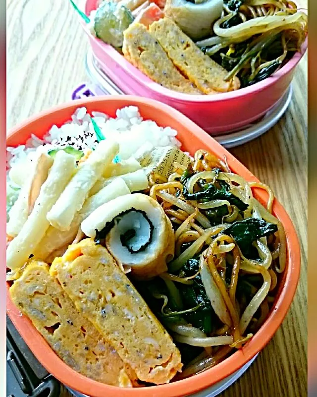 #老人と私の昼うち弁当
冷蔵庫にあるもので
     昼うち弁当🍱🍴|kimi=kimi🌼Kitchenさん