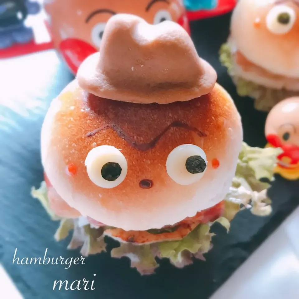 ハンバーガーキッドのハンバーガー🍔
#ハンバーガー #ハンバーガーキッド #パン作り #手作り #手作りパン|まーり（@mariyuiren）さん