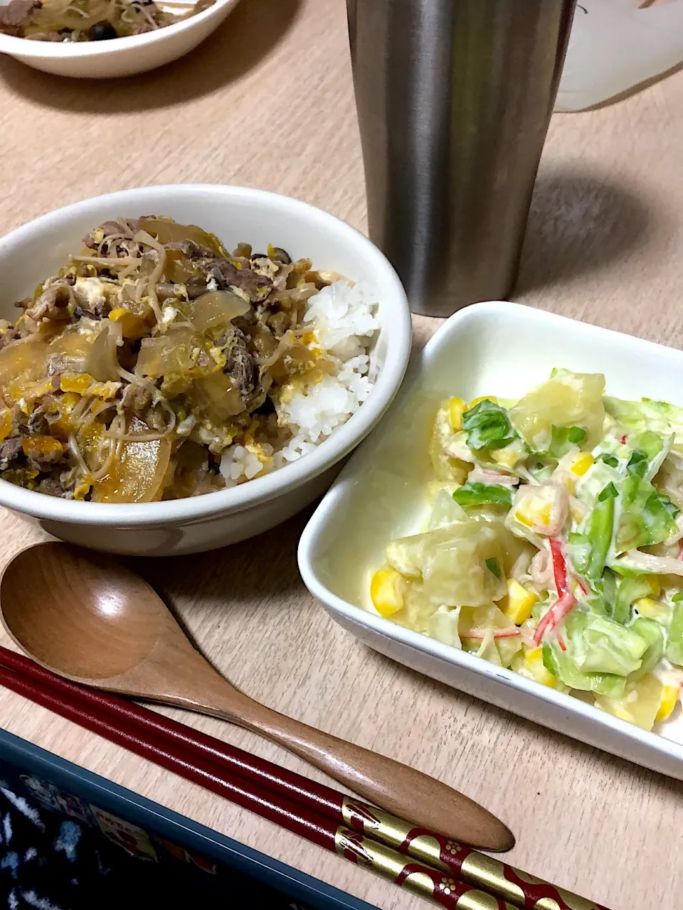 きのこ牛丼&ポテトサラダ|mayuさん