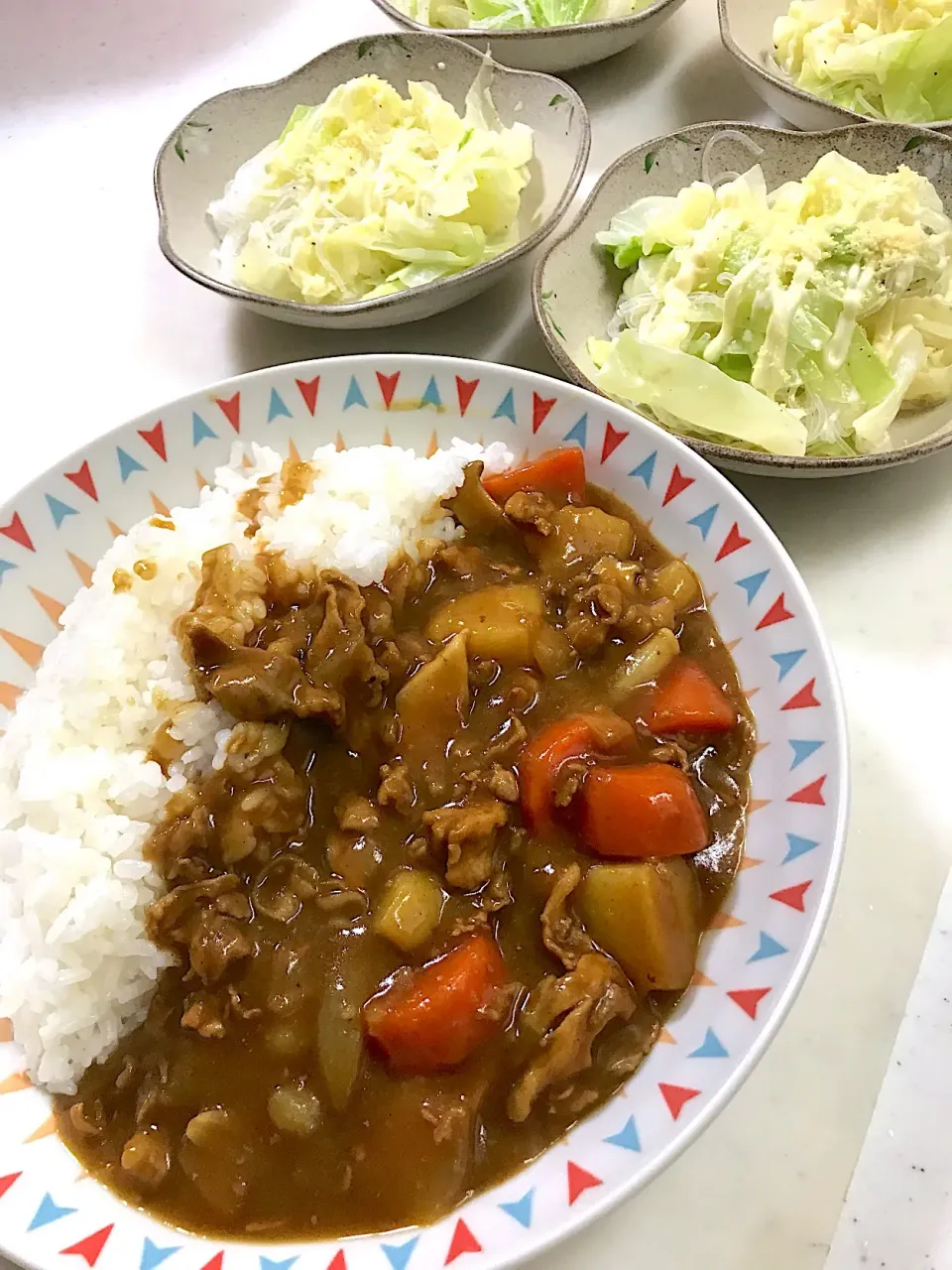 カレーと春雨キャベツ|みウラさん