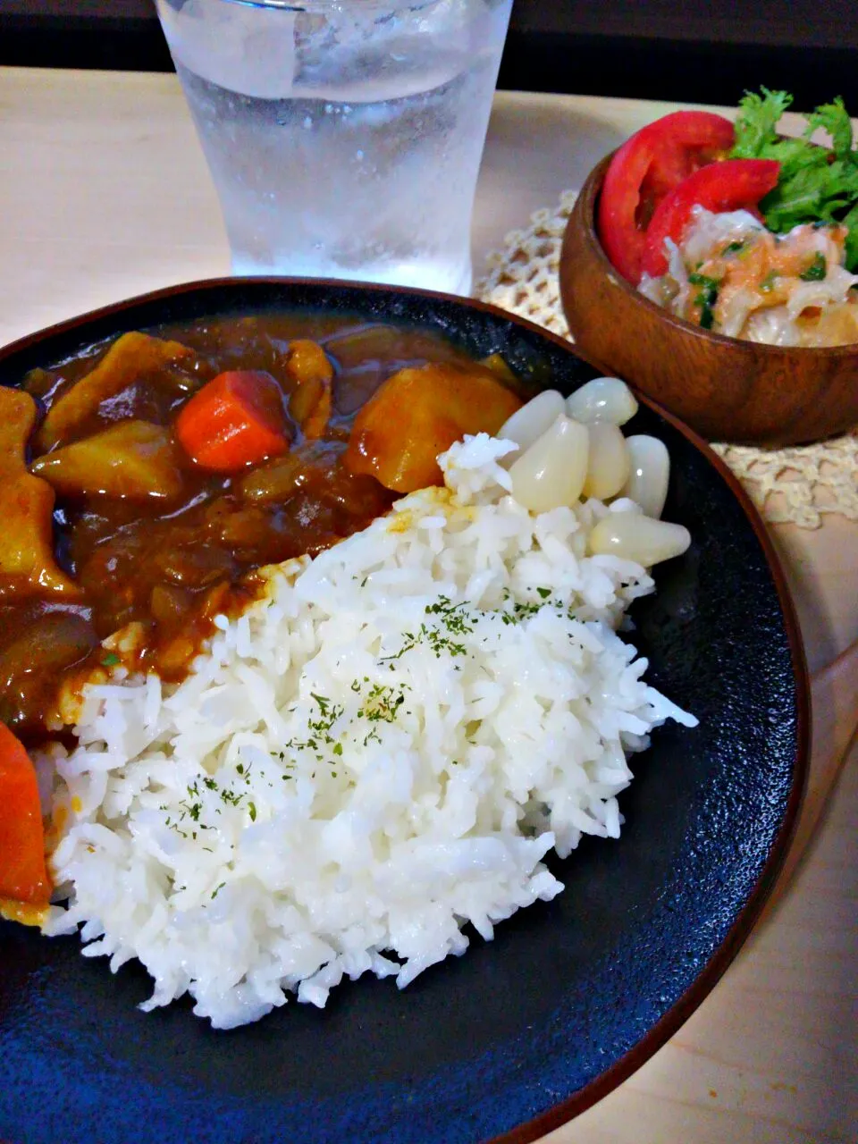 梨と林檎の無水カレー(*´︶`*)❀ﾌﾙｰﾃｨｰ🍏🍎|みるくここあさん