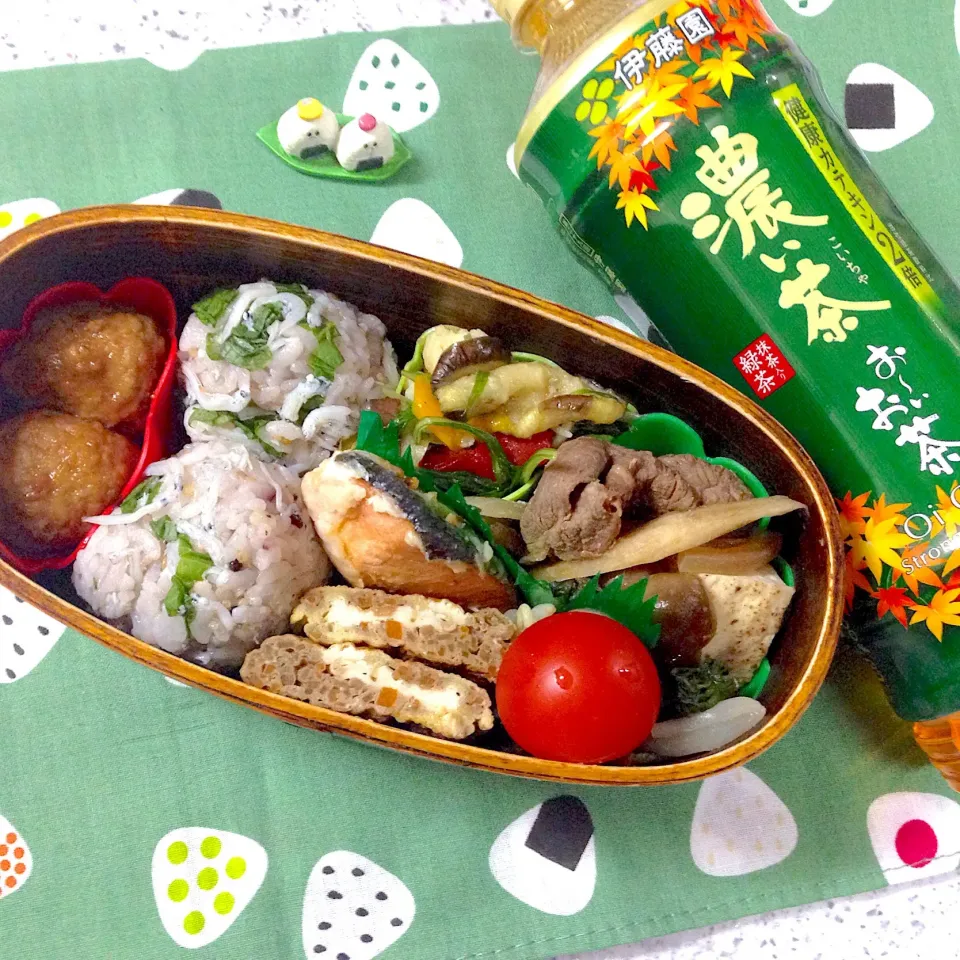 今日のお弁当😊 #わっぱ弁当  #夫弁当  #地味弁当  #おにぎりアクション|naonaomimichanさん