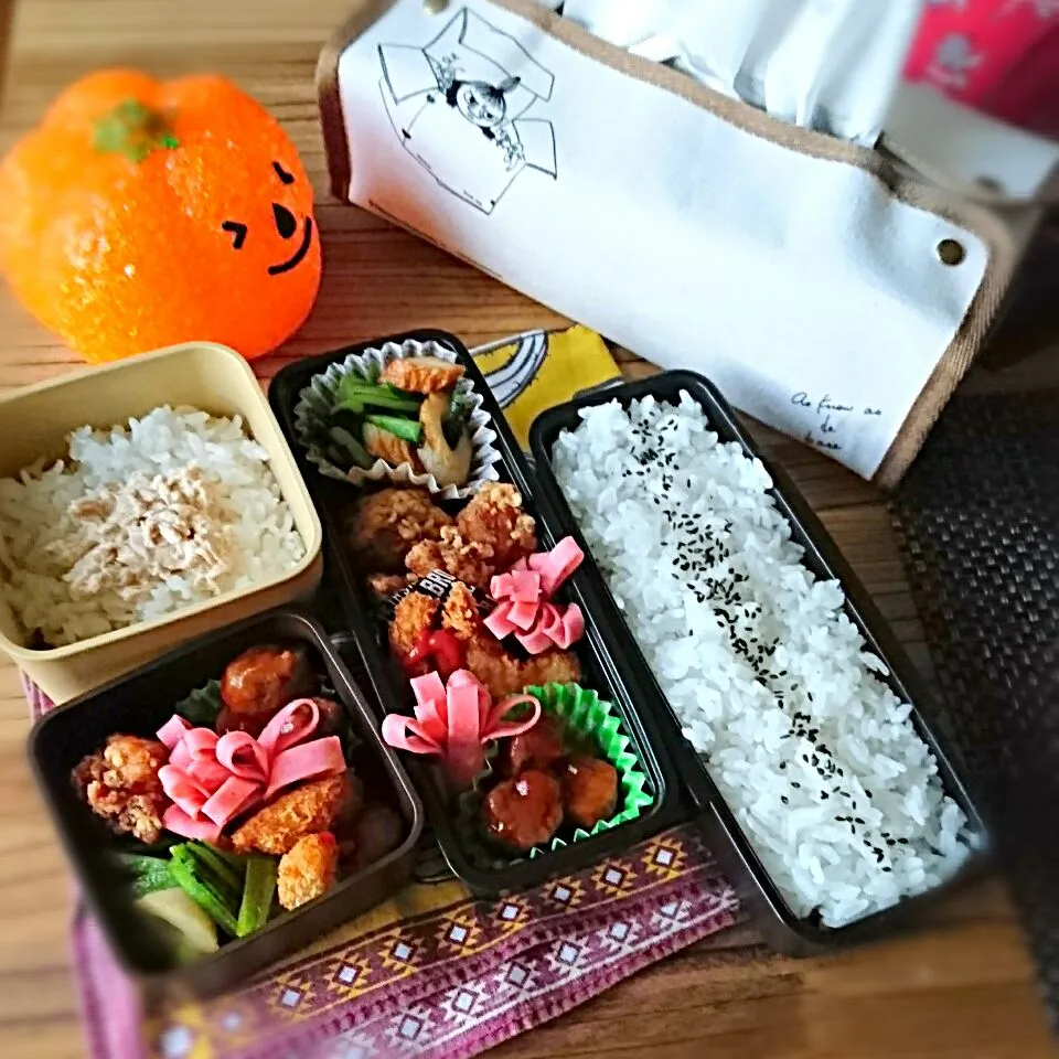 Snapdishの料理写真:息子弁当・おっと弁当 10/18|ふ〜たん**さん