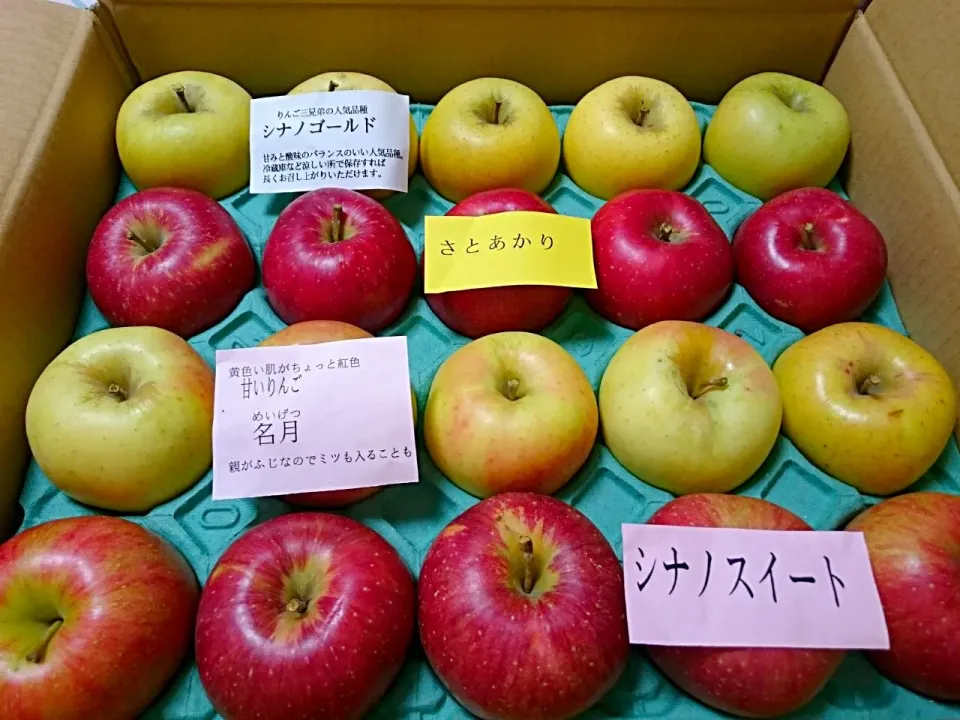 ☆姉からの贈り物☆　ナカムラフルーツ農園
🍎　シナノスイート　さとあかり　名月　シナノゴールド|hamamaさん