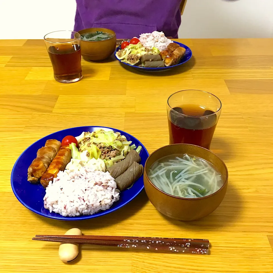 厚揚げ肉巻き🍖回鍋肉、もやしスープ|りりさん