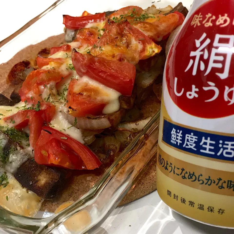 #高野豆腐 の #バルサミコソテー 。トマト🍅とチーズ🧀をオン！で焼く！|ヲルカさん