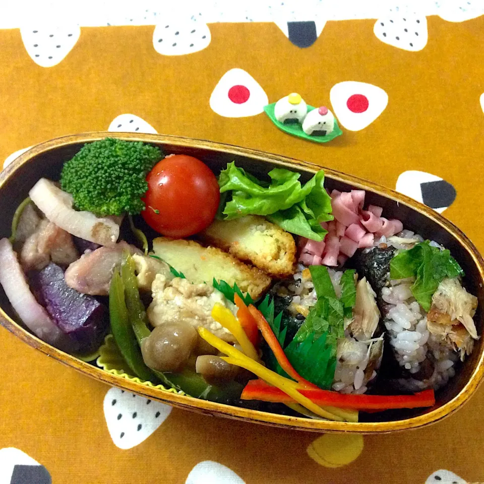 Snapdishの料理写真:今日のお弁当😊 #夫弁当  #地味弁当  #わっぱ弁当  #おにぎりアクション|naonaomimichanさん