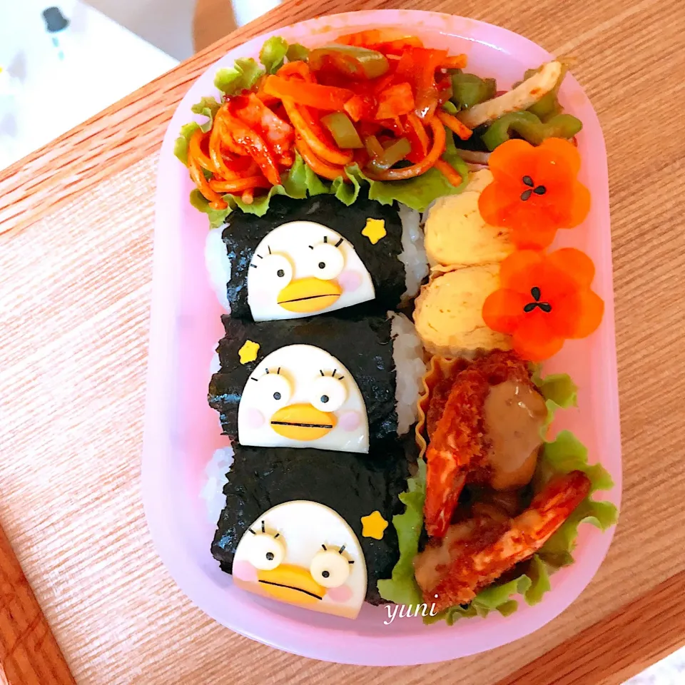 Snapdishの料理写真:銀魂エリザベス〜おにぎり弁当
 #キャラ弁  #おにぎり弁当  #デコ弁 
#銀魂エリザベス#弁当#お弁当
 #おにぎりアクション2018|🌸yuni🌸さん