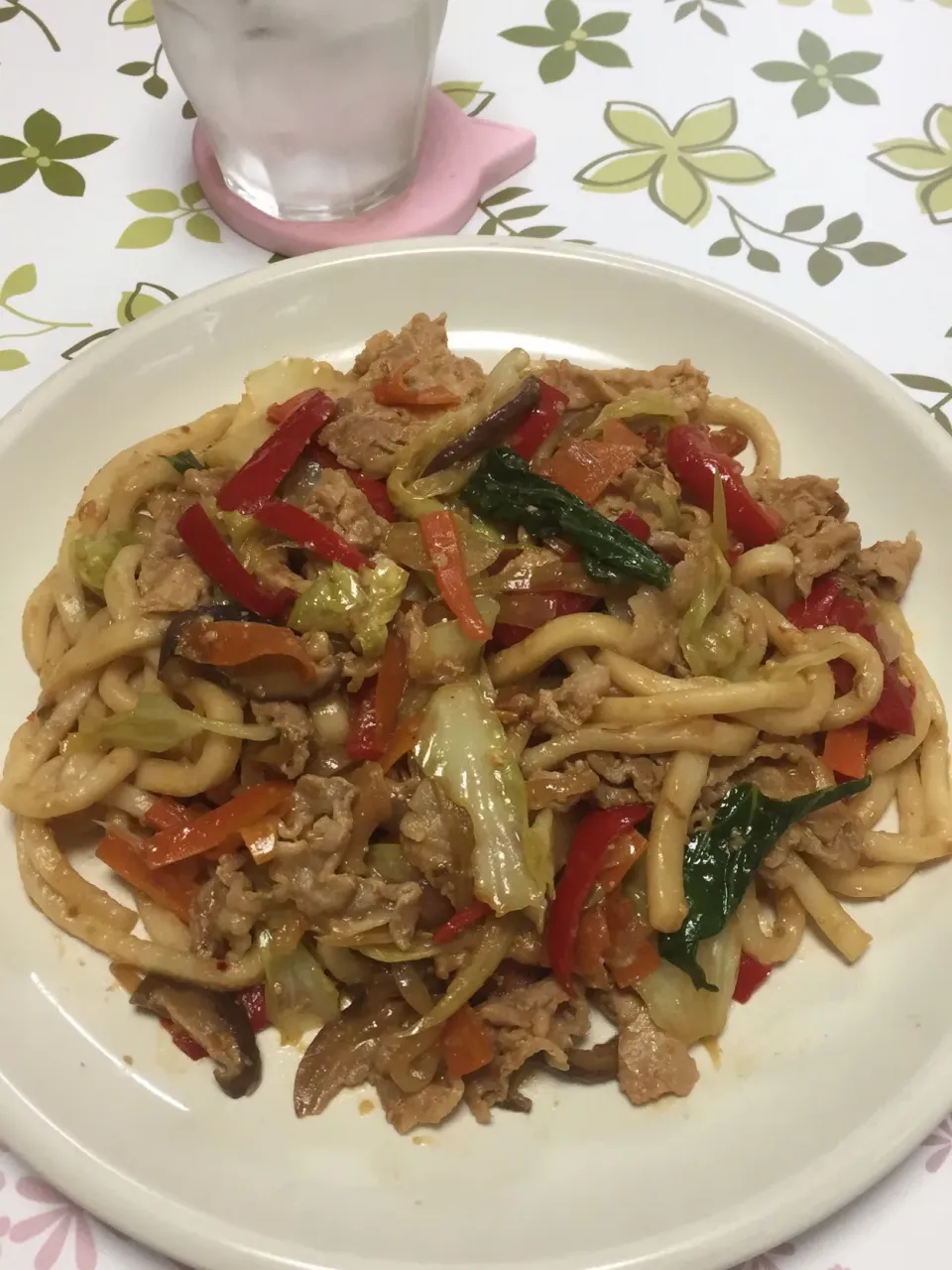 Snapdishの料理写真:自家製味噌の焼きうどん|まみっこさん