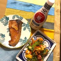 鰤の照り焼きとタコキムチサラダ❤️