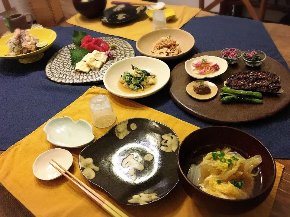 土曜日の晩ごはん#日本酒#海外でも和食|ちびワビさん