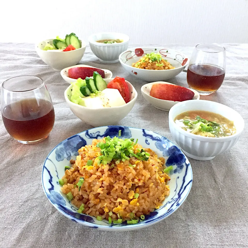 Snapdishの料理写真:納豆キムチ炒飯|ゆかりさん