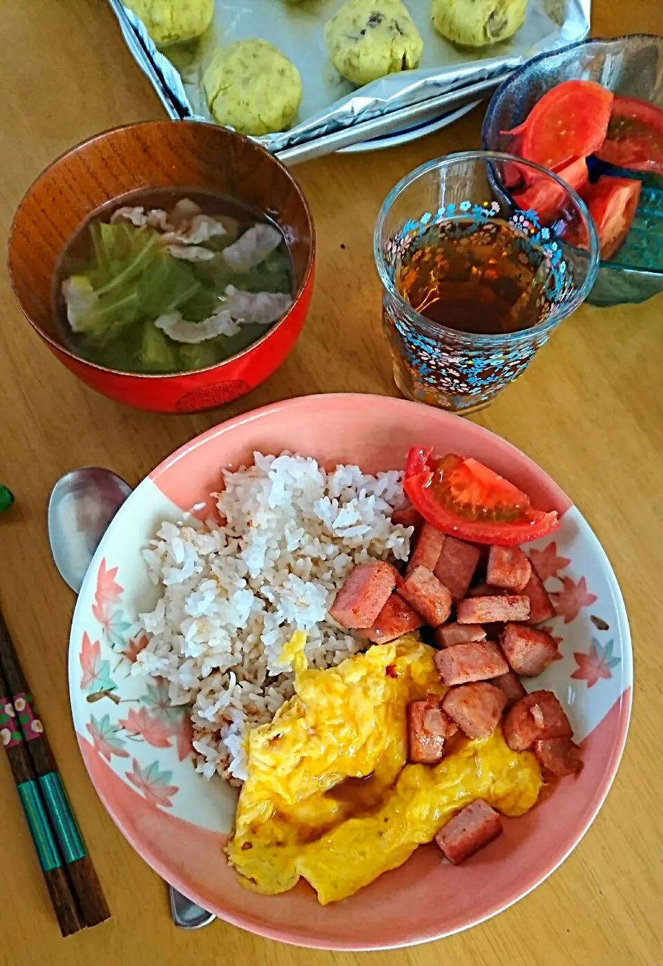 スパムと卵の丼🎵|しまだ ちえこさん