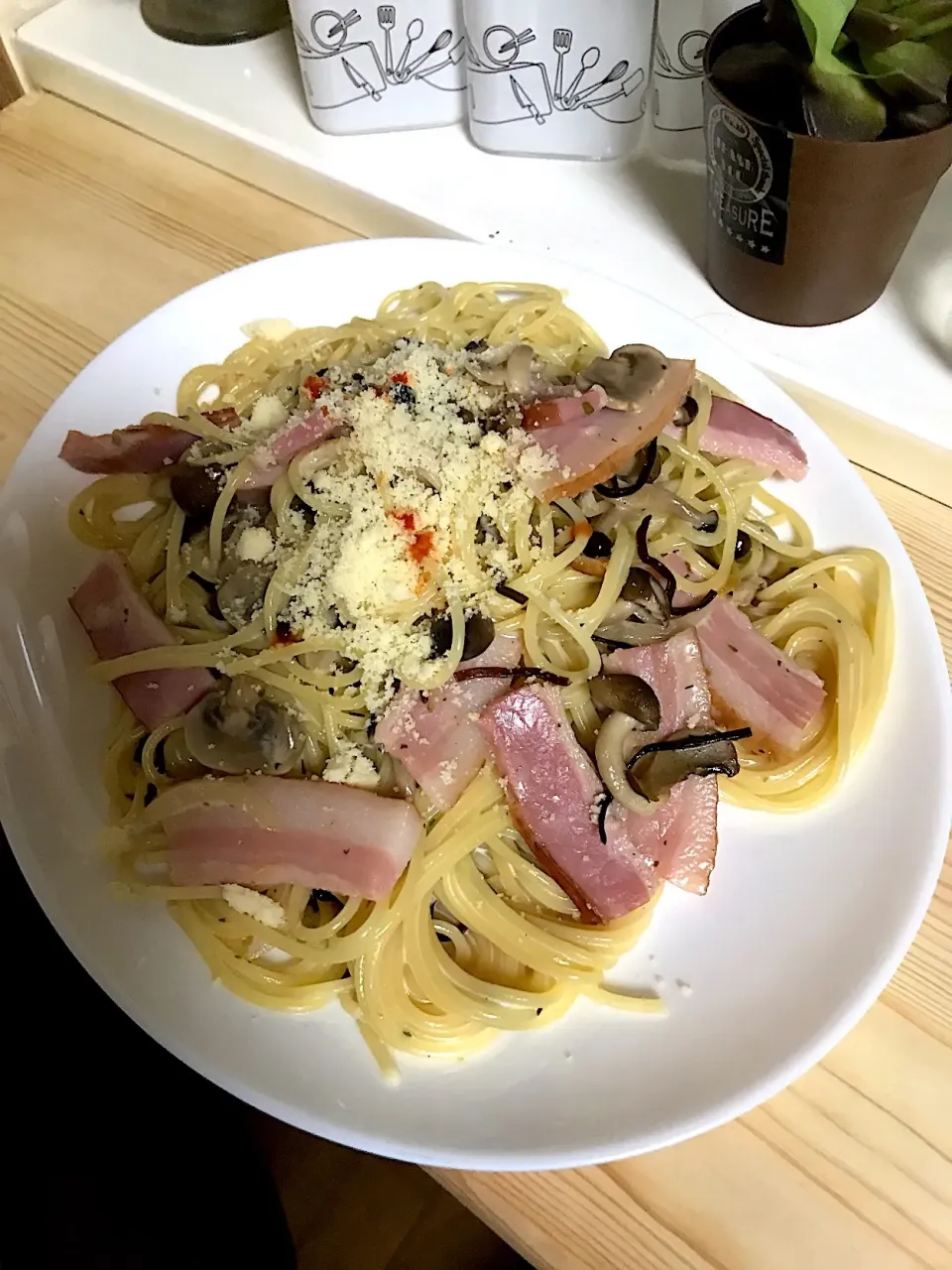 きのことベーコンのクリームパスタ by クックloveまま☆|loveままさん