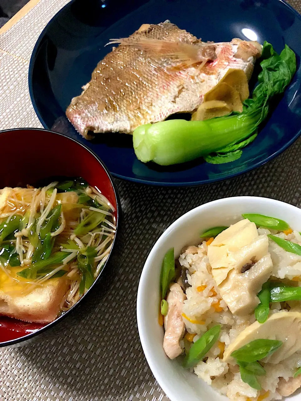 筍の炊き込みご飯☆揚げ出し豆腐☆鯛の煮付け|Junさん