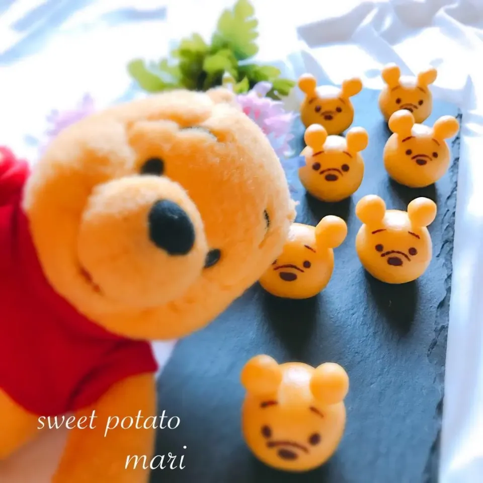 プーさんスイートポテト
 #手作り  #手作りおやつ #プーさん #スイートポテト
#お菓子作り|まーり（@mariyuiren）さん