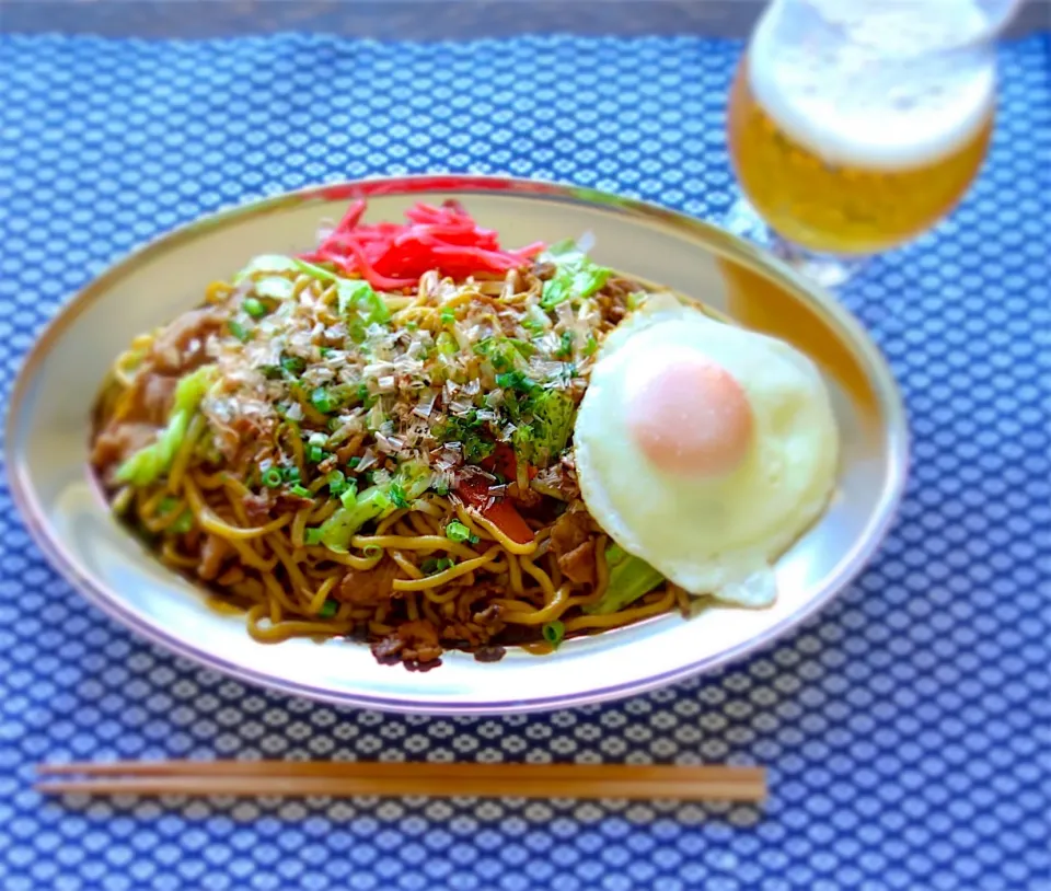 ソース焼きそば目玉焼きon|庄子 弥さん