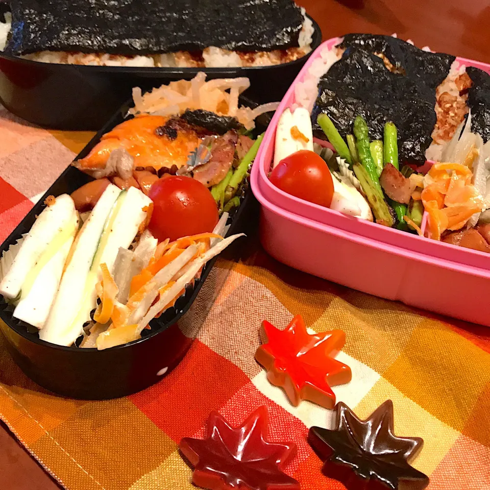 今日のお弁当🍱
のり弁
秋鮭

どんより曇り空
傘を持って出かけてね🌂

今日も気をつけて
いってらっしゃい👋😊|mokoさん