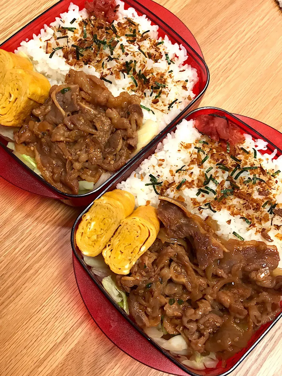 Snapdishの料理写真:2018.10.23 中3＆高３男子焼肉弁当〜🍱😋|mari-pさん