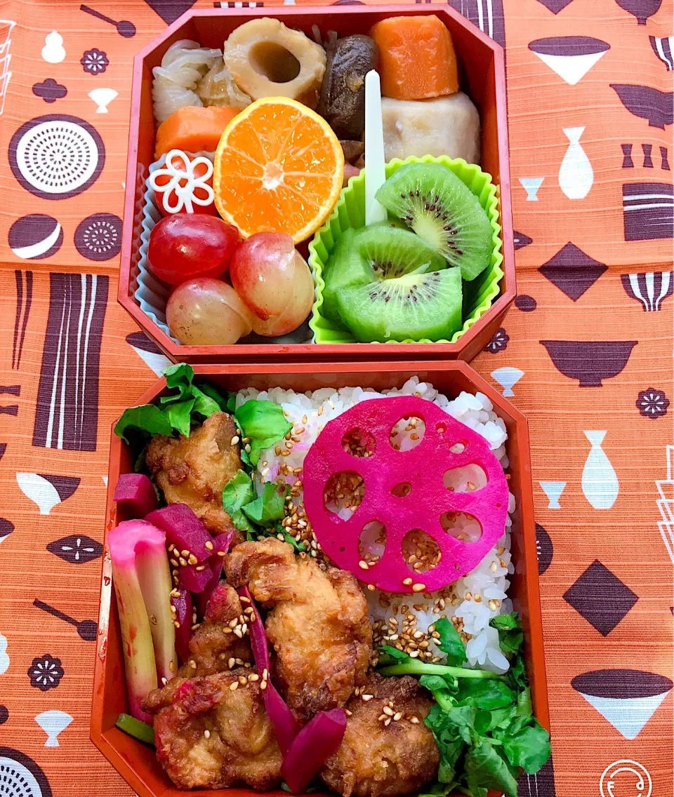 #お弁当  #お父さん弁当  #お弁当じまん 
 #和食弁当 #唐揚げ弁当  #秋の味覚  #うちで採れたシリーズ #キーウイフルーツ  #ヘルシー料理  #野菜たっぷり|Blueberry🫐さん