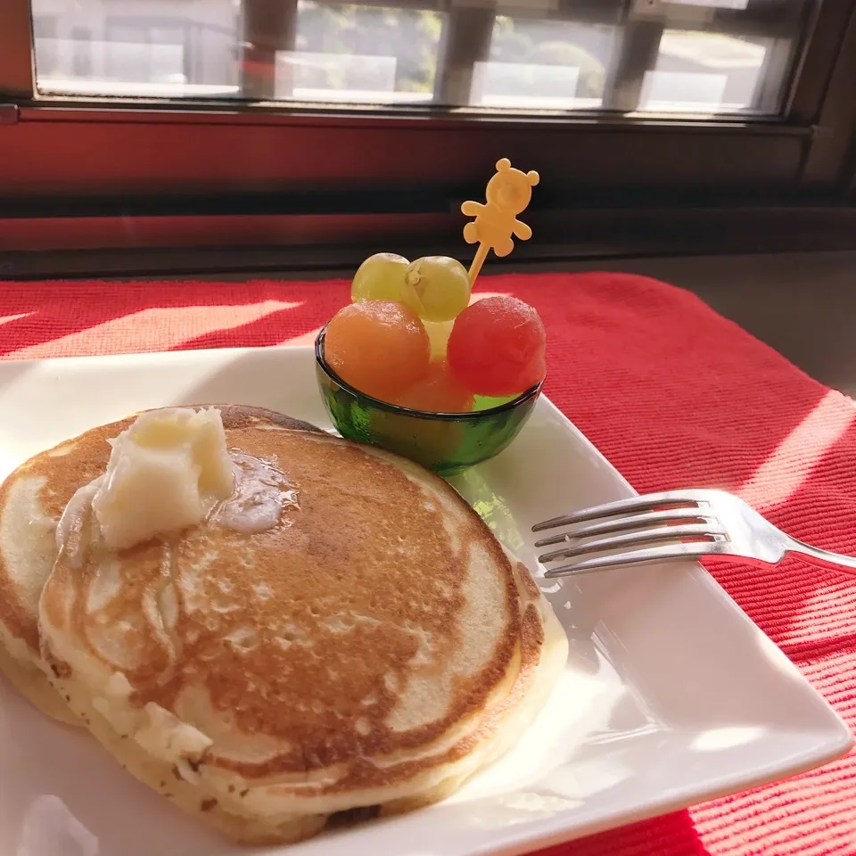 Snapdishの料理写真:朝食パンケーキ🥞|ビーグルさん