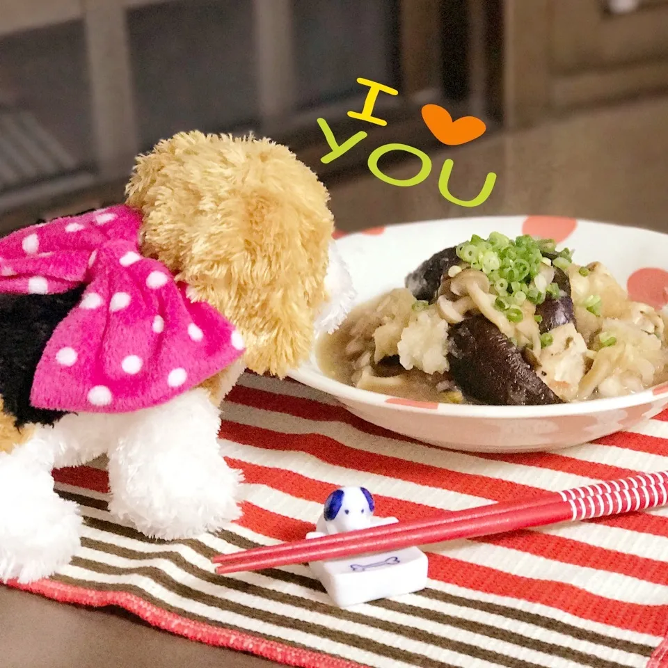 Snapdishの料理写真:鶏肉とナスのみぞれ煮♡料理番組から真似っこ☆|ビーグルさん