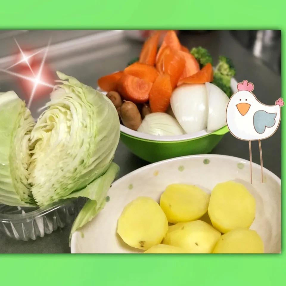 Snapdishの料理写真:野菜たちの七変化❤️ポトフ|ビーグルさん