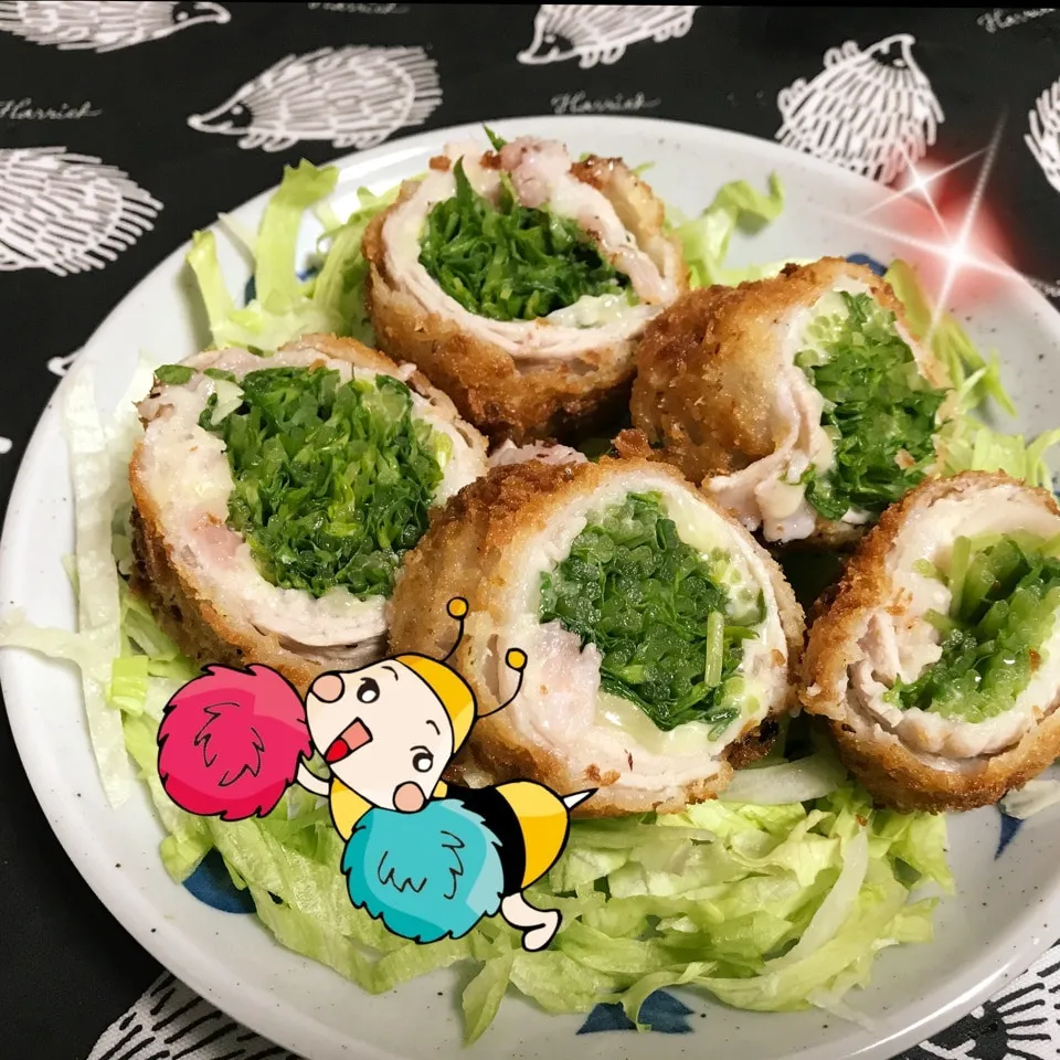 豆苗チーズ豚ロールカツ❤️真似っこレシピ|ビーグルさん