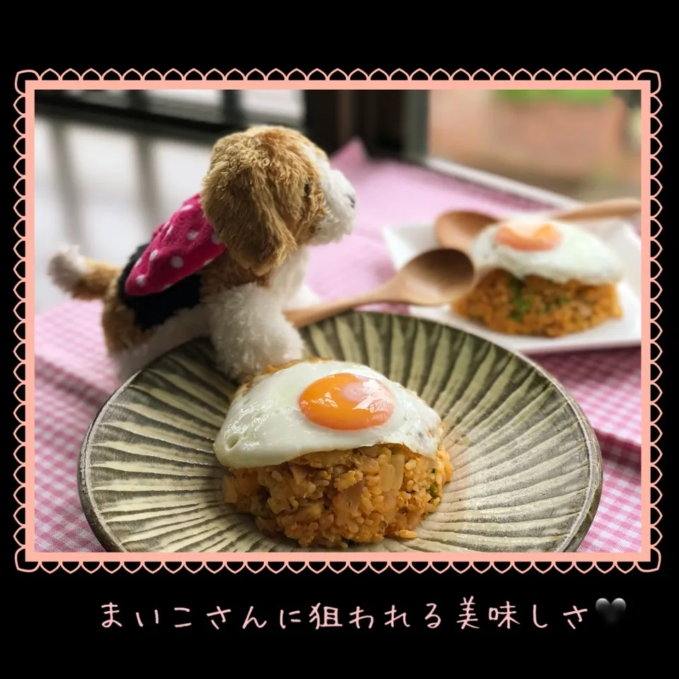 Snapdishの料理写真:まいこさんが狙ってる「キムチ炒飯」🍀|ビーグルさん