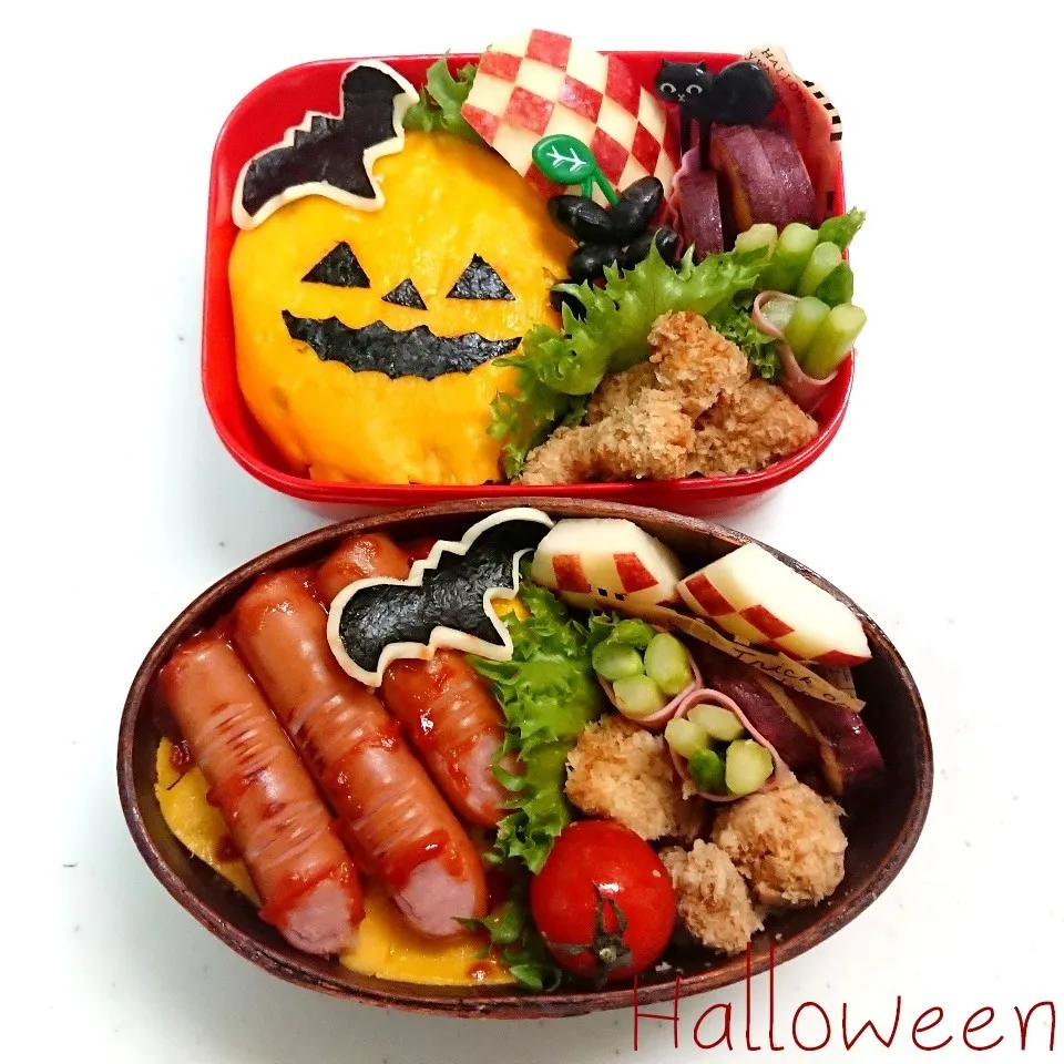 今日のお弁当～ハロウィンオムライス・どちらが好み?|kanakoさん