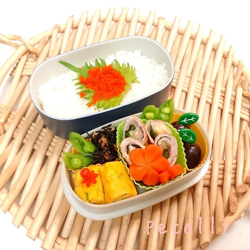 今日のお弁当～豚ロースの大葉チーズ巻き|kanakoさん