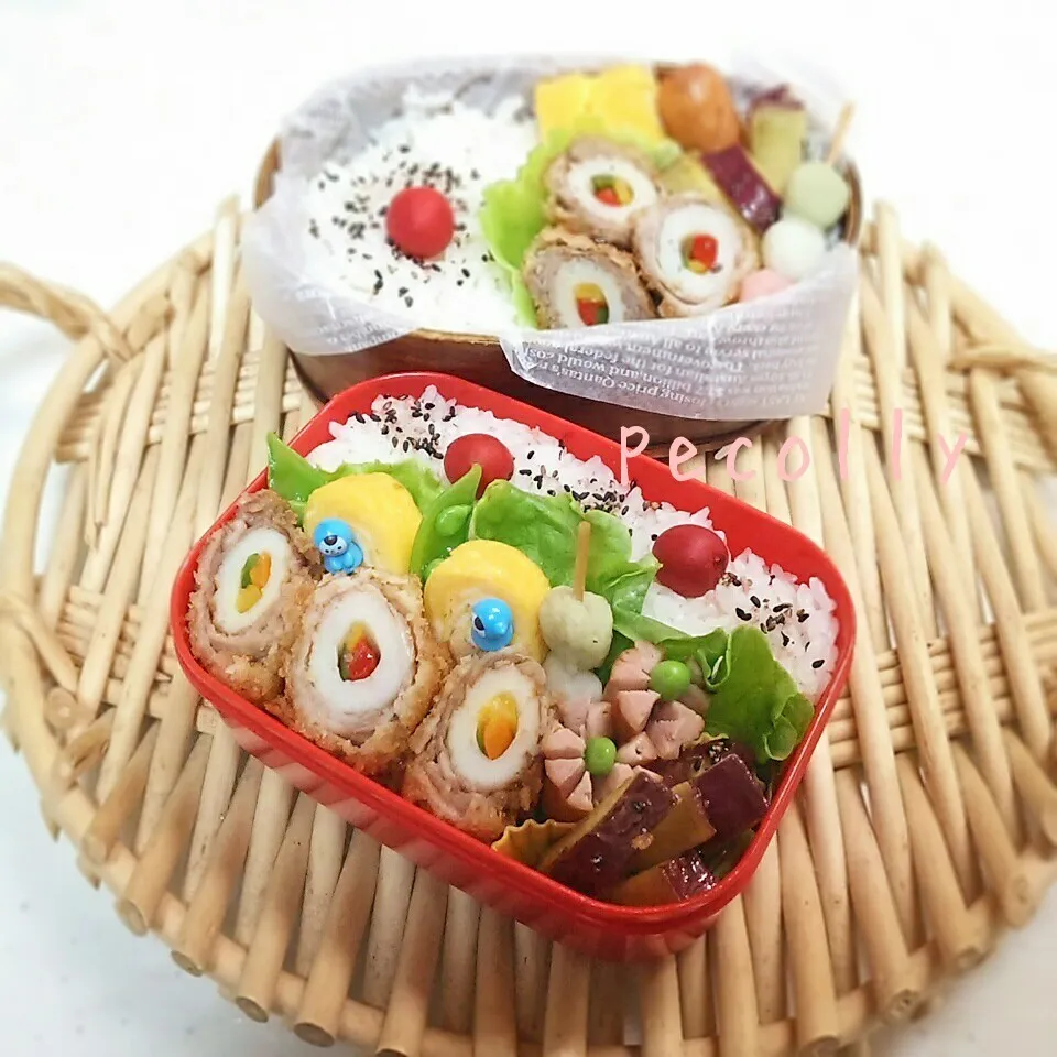 昨日のお弁当～パプリカin竹輪の牛バラ巻きカツ|kanakoさん