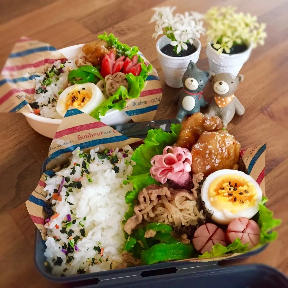 Snapdishの料理写真:ニンニク生姜焼きトンテキ弁当|rinrinさん