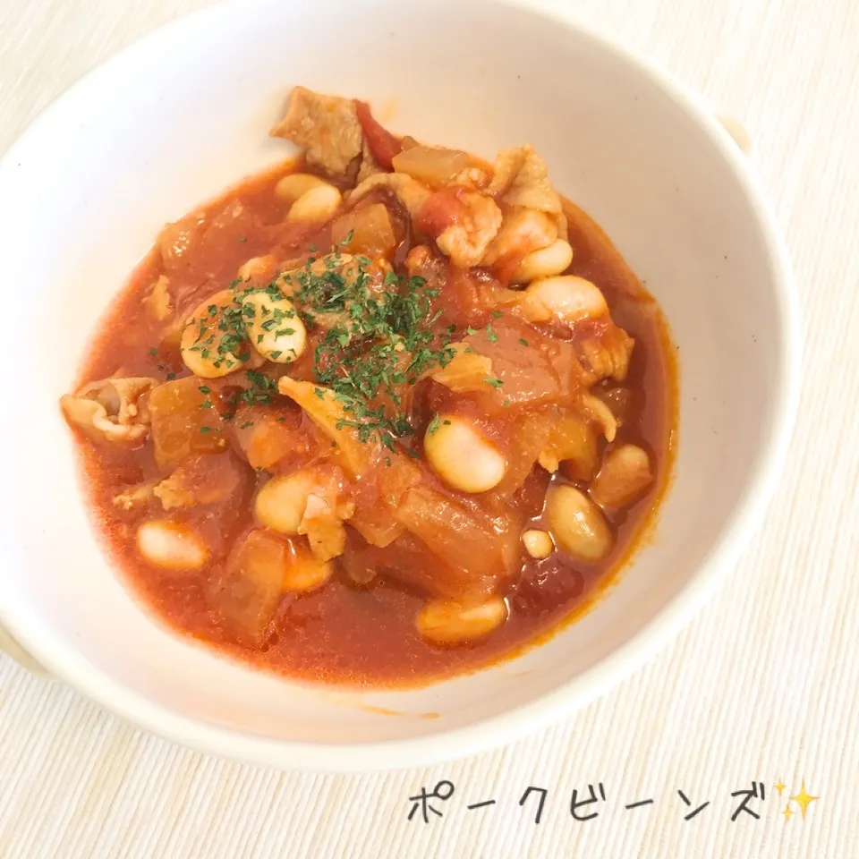 Snapdishの料理写真:Kaorinbo.さんの、大豆ほくほくポークビーンズ☆|やにゃさん