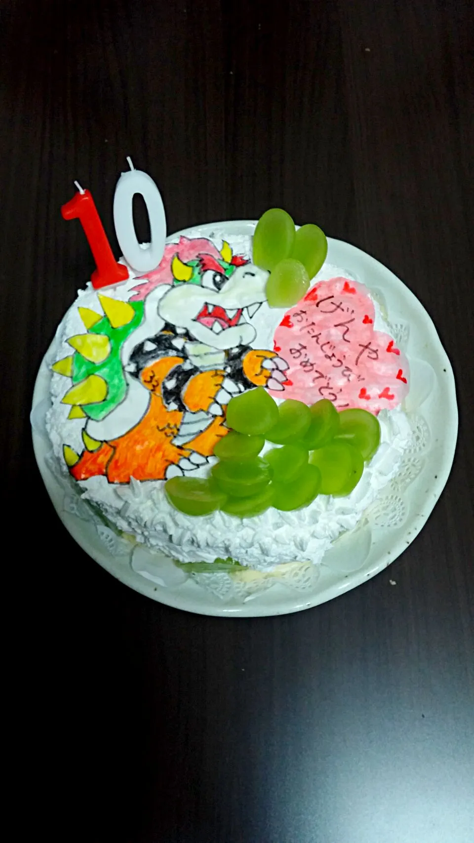 長男🐢10才誕生日ケーキ🎂|どんよりーなさん