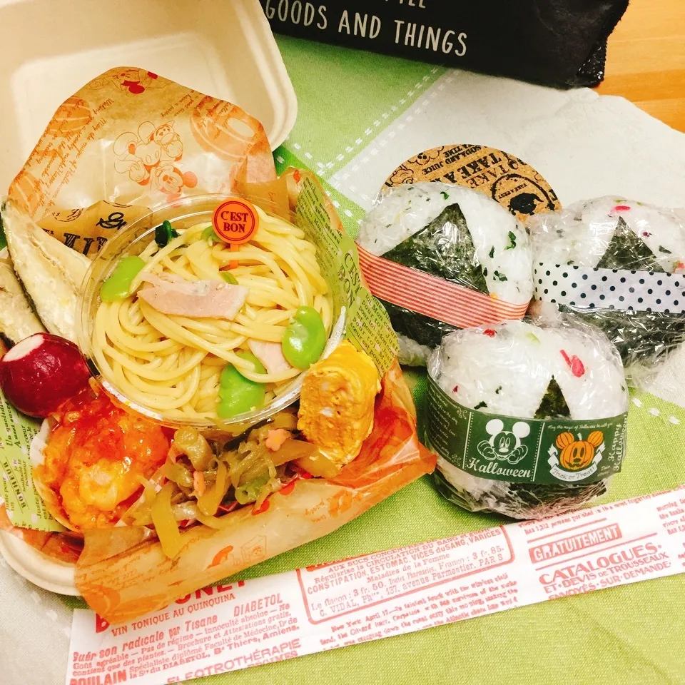 Snapdishの料理写真:旦那さん🎃おにぎり弁当|Harumiさん