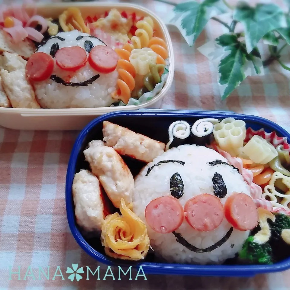 見る角度で違う表情のアンパンマン♡お芋堀弁当|花ママさん