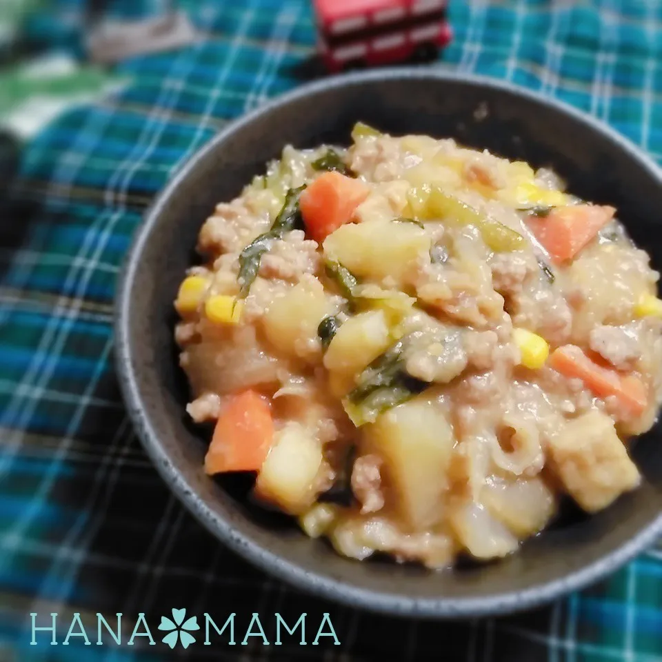 Snapdishの料理写真:肉じゃが風♡そぼろ味噌餡掛け|花ママさん