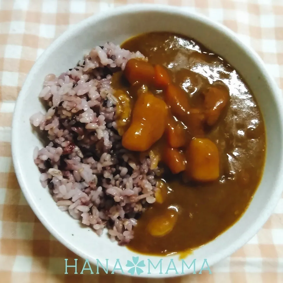 大人は焼き野菜トッピング♡カレーライス|花ママさん