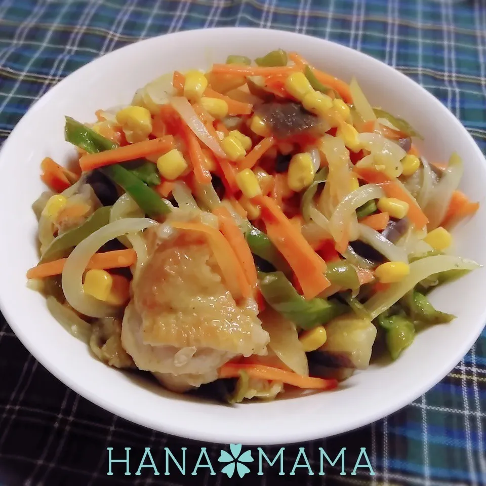 鶏ももと野菜たっぷり♡マヨカレー炒め|花ママさん