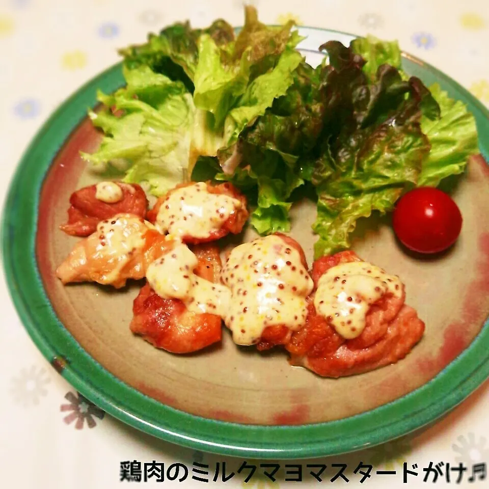 Snapdishの料理写真:鶏肉のミルクマヨマスタードがけ‼|ちょこさん