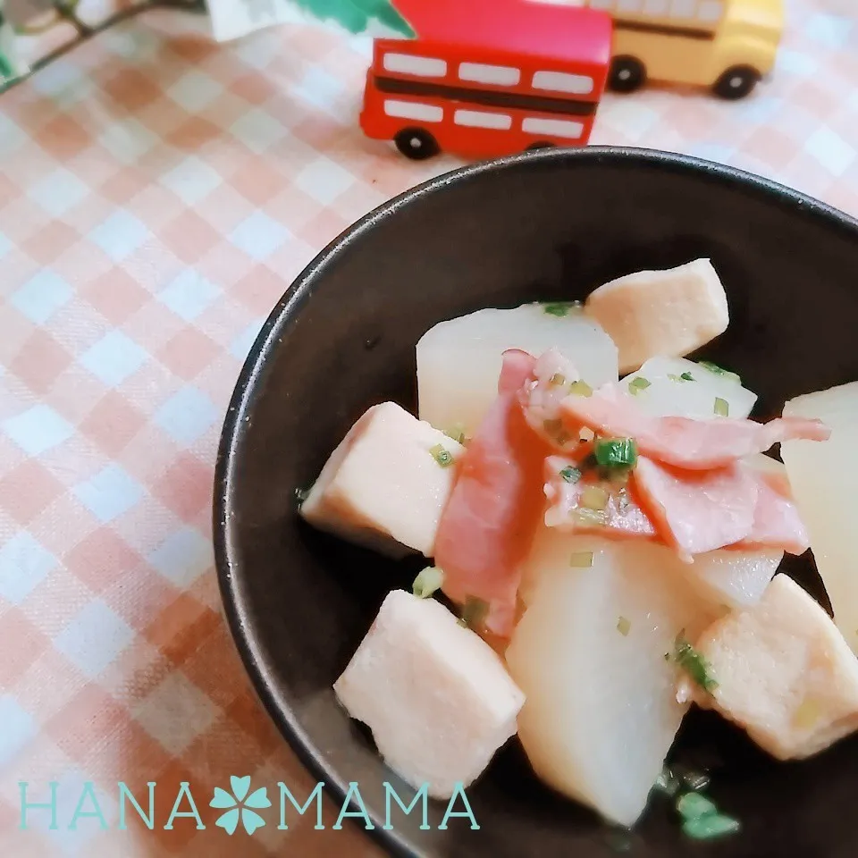 Snapdishの料理写真:ベーコンと大根♡しみしみこうや豆腐煮|花ママさん