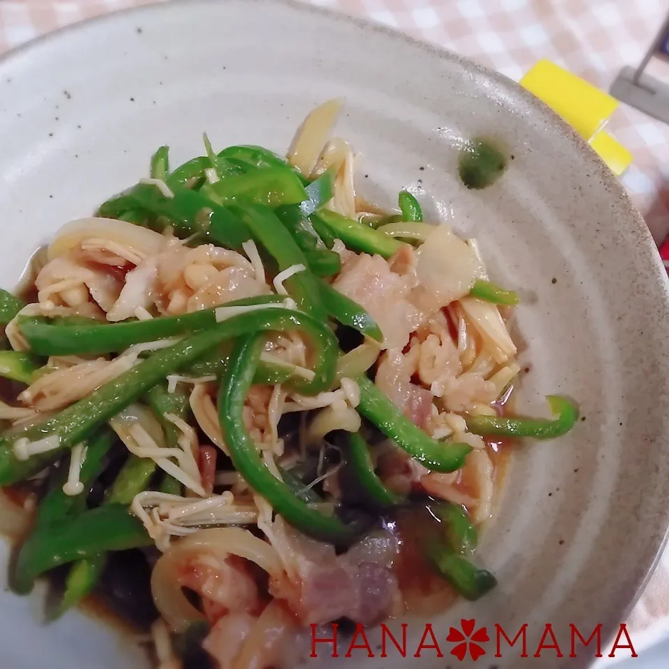 Snapdishの料理写真:ご飯と冷たい麺で♡豚肉ピーマンのオイスター炒め|花ママさん